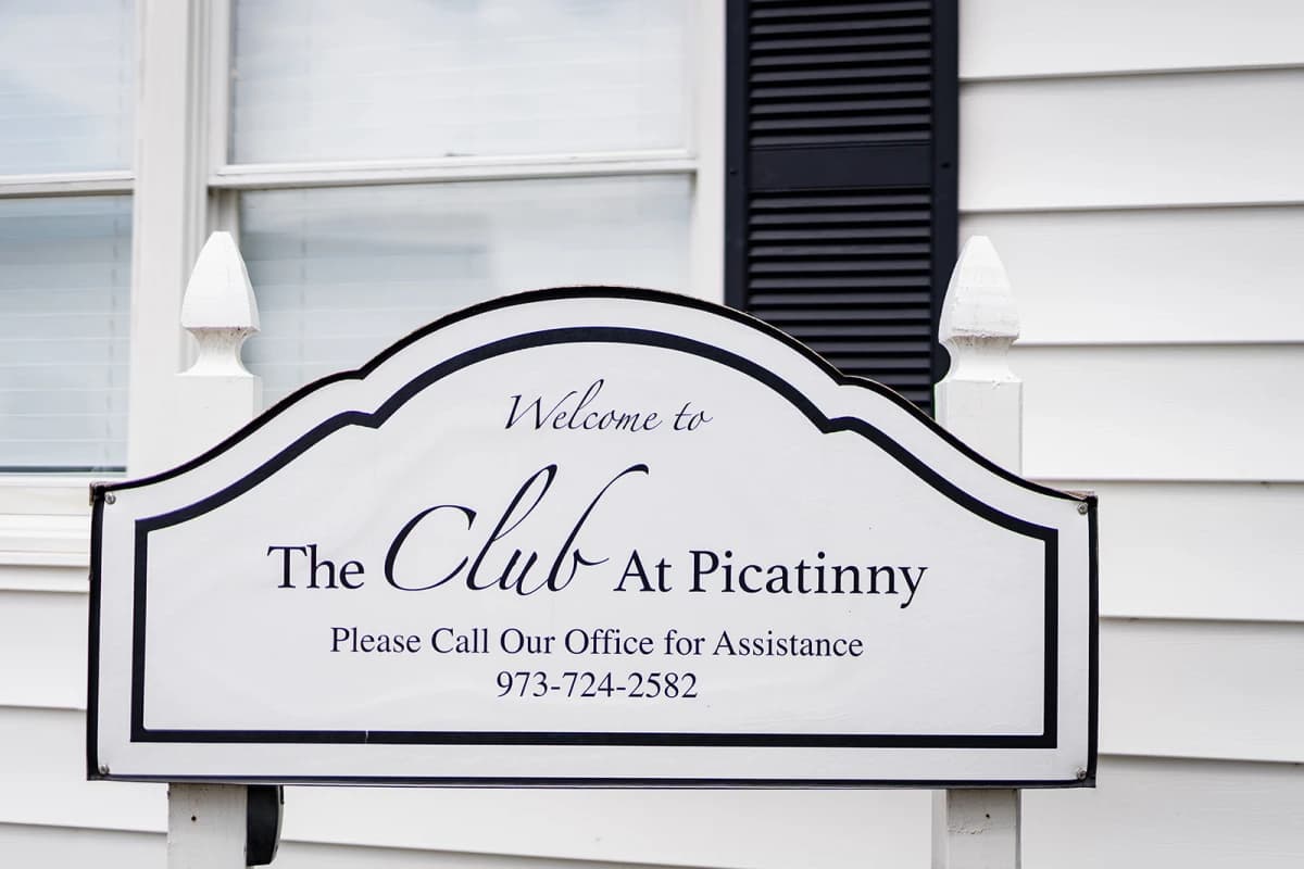 The welcome sign out front at The Club at Picatinny