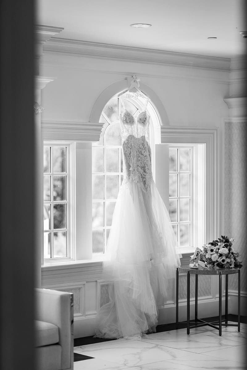 Bride and groom portrait at The Meadow Wood